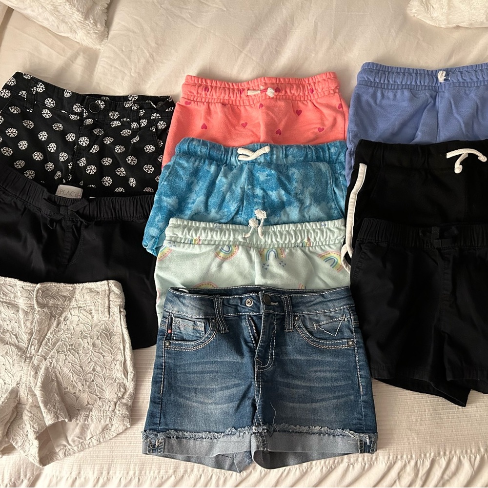 Lot of 10 Girls Shorts Size 6 Small Cat and Jack, Old Navy and more